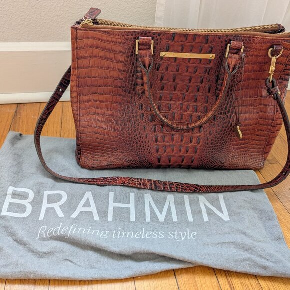 BRAHMIN Pecan Melbourne Tote / Carryall Purse - Picture 1 of 7